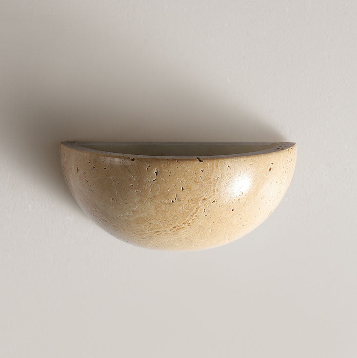 Japanese Travertine Half Circle 1-Light Wall Sconce Lamp