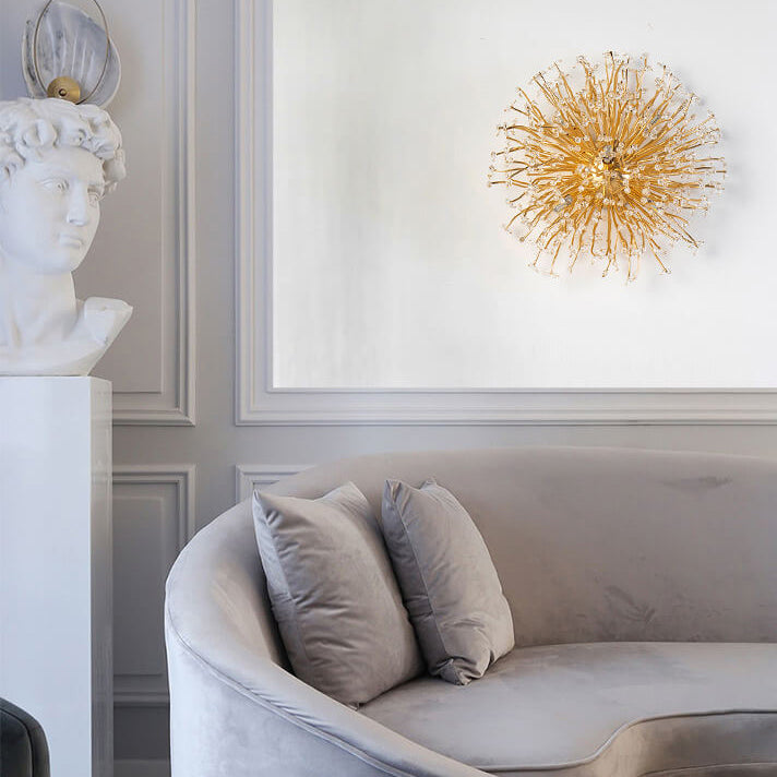 Luxury Crystal Dandelion Aluminum 4-Light Wall Sconce Lamp