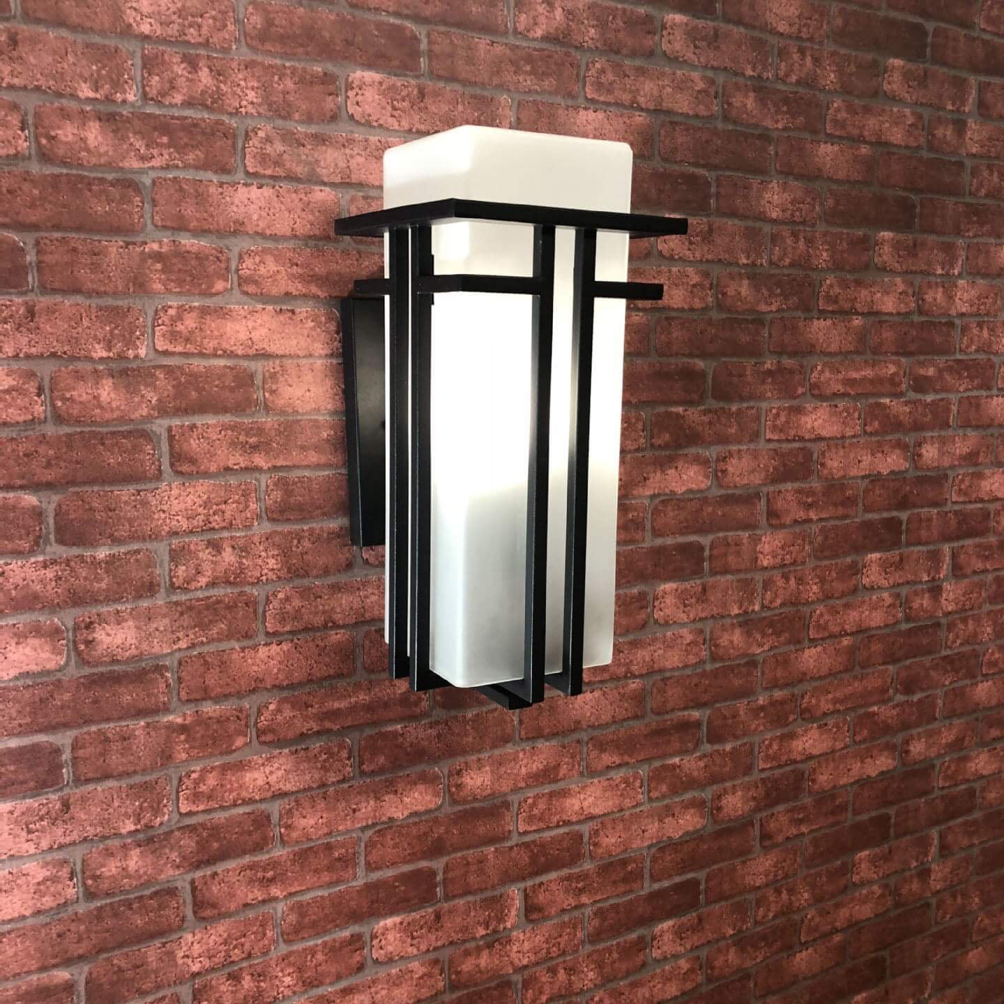 Chinese Glass Lampshade 1-Light Outdoor Wall Sconce Lamp