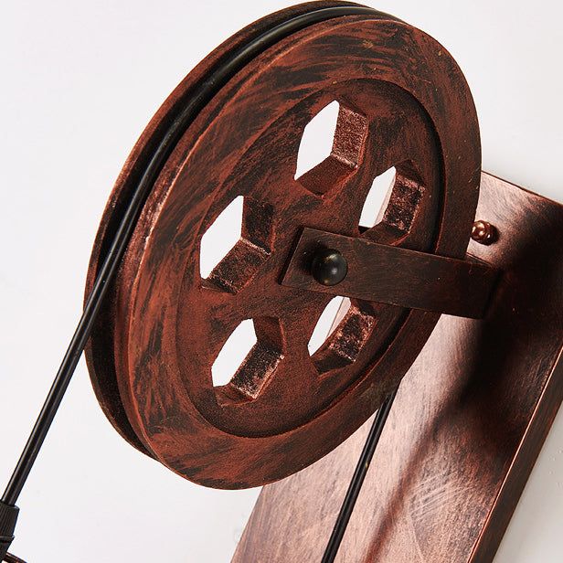 Traditional Linear Round Iron 1-Light Wall Sconce Lamp