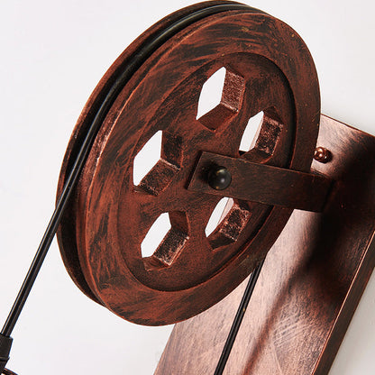 Traditional Linear Round Iron 1-Light Wall Sconce Lamp