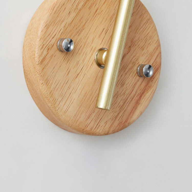 Ball Stripe Acrylic Wood Iron 1-Light Wall Sconce Lamp