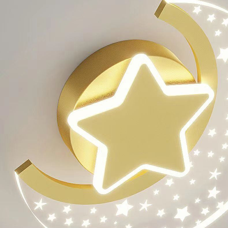 Simplicity Aluminum Acrylic Moon Star LED Wall Sconce Lamp
