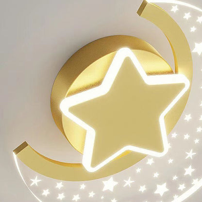 Simplicity Aluminum Acrylic Moon Star LED Wall Sconce Lamp