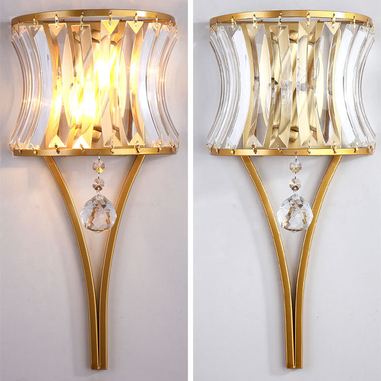 Dazzling Sheet Shade Hardware 2-Light Wall Sconce Lamp