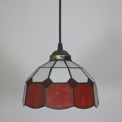 Tiffany Stained Glass Dome Shade European 1-Light Pendant Light