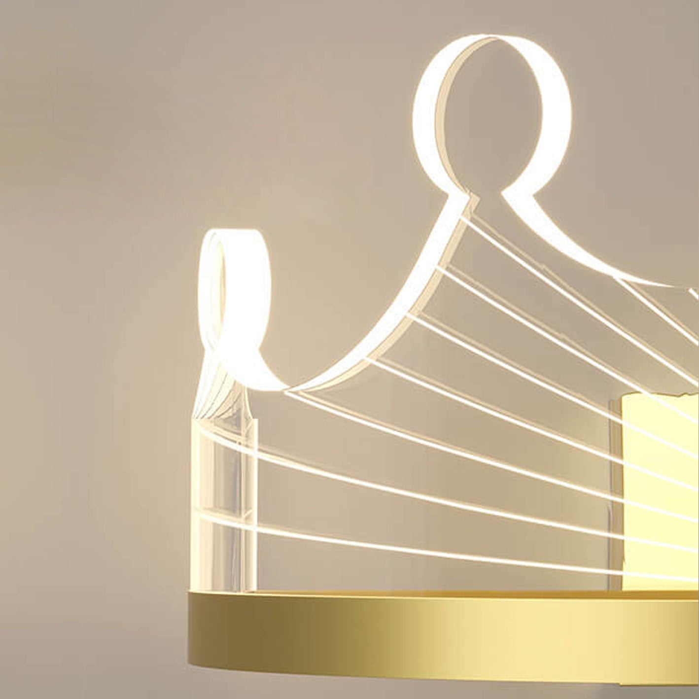 Light Luxury Crown Gold Iron Acrylic LED Wall Sconce Lamp