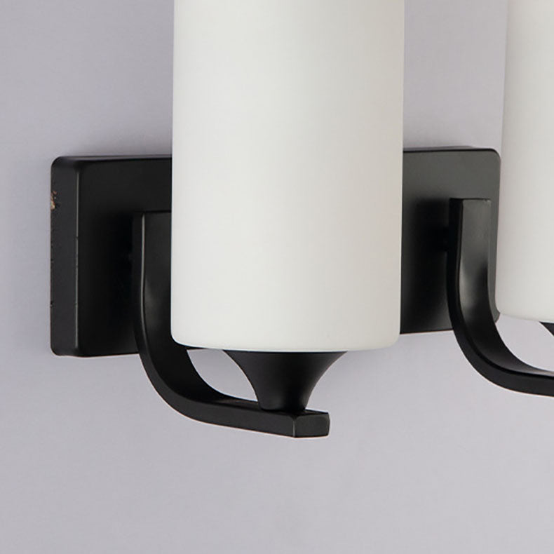 Simplicity Cylinder Iron Glass 1/2 Light Wall Sconce Lamp