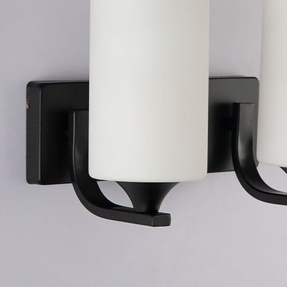Simplicity Cylinder Iron Glass 1/2 Light Wall Sconce Lamp