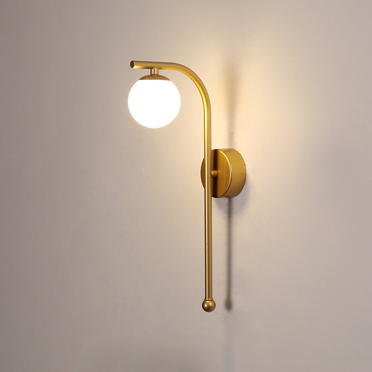 Acrylic Shade Iron Aluminum 1-Light Wall Sconce Lamp