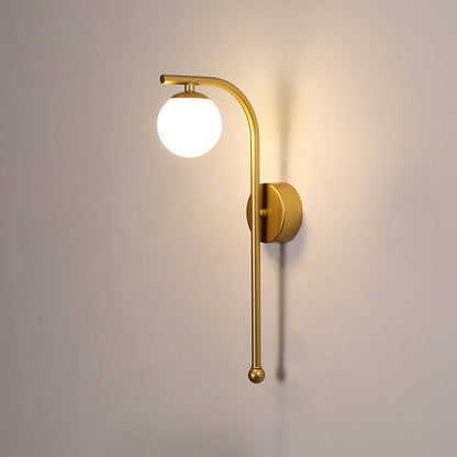 Acrylic Shade Iron Aluminum 1-Light Wall Sconce Lamp