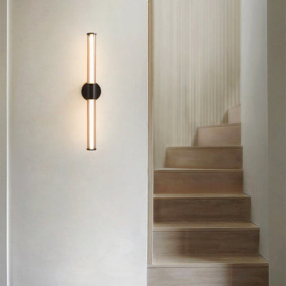 Minimalist Cylindrical Copper Glass LED Wall Sconce Lamp