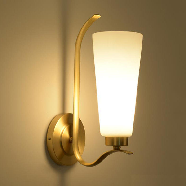 European Light All Copper Glass 1/2-Light Wall Sconce Lamp