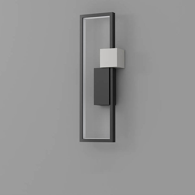Minimalist Square Frame Iron Silicone LED Wall Sconce Lamp