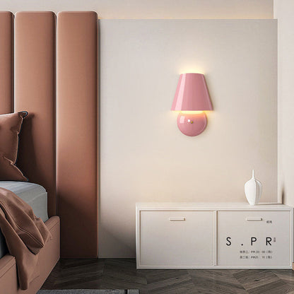 Cream Trapezoidal Round Iron Acrylic LED Wall Sconce Lamp