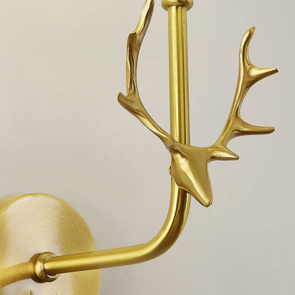 Scandinavian Antler Copper 1-Light Wall Sconce Lamp