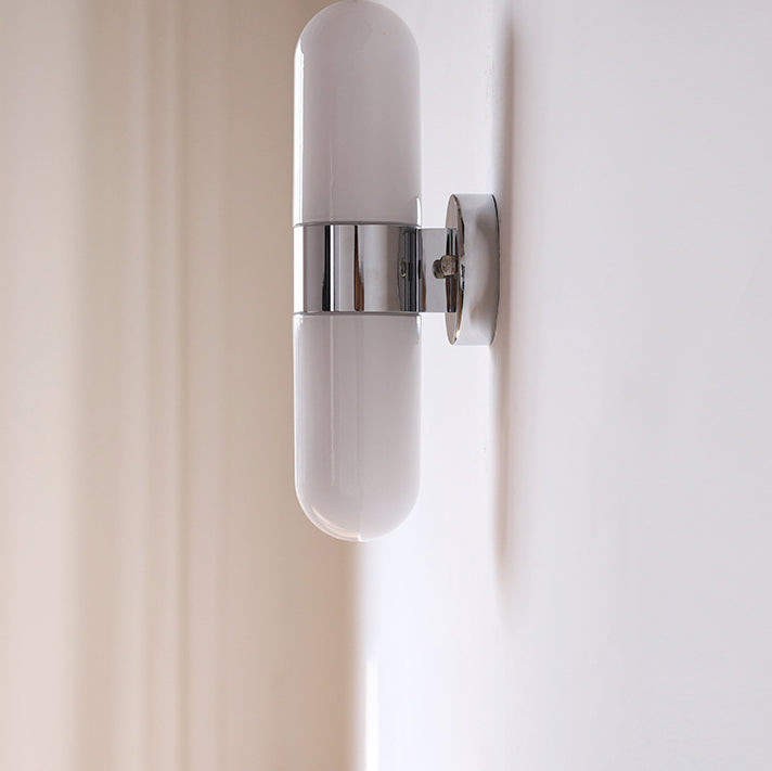 Minimalist Capsule Iron Glass 2-Light Wall Sconce Lamp