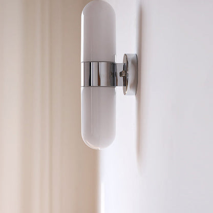 Minimalist Capsule Iron Glass 2-Light Wall Sconce Lamp