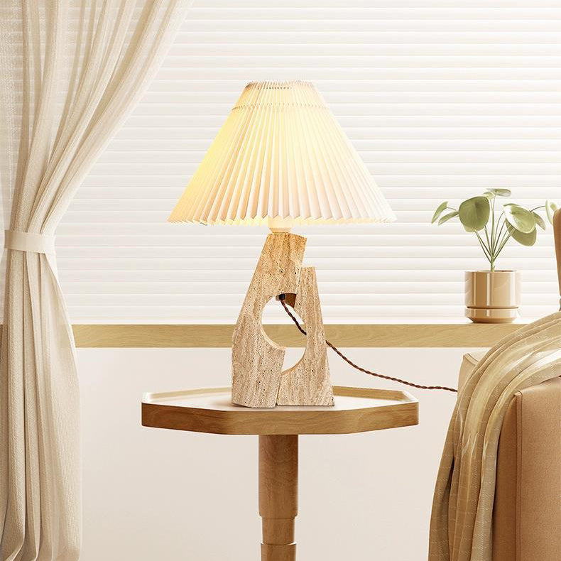 Contemporary Creative Dome Stone Fabric 1-Light Table Lamp