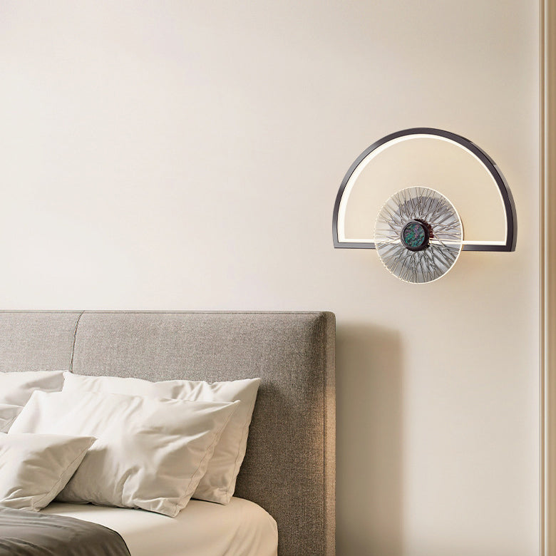 Geometric Semi-circle Acrylic Hardware LED Wall Sconce Lamp
