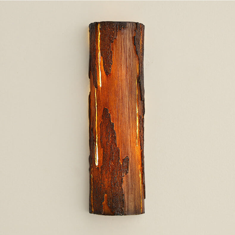 Resin Imitation Rock Stump Shade LED Wall Sconce Lamp
