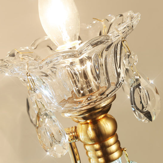 Crystal Flower Candlestick 1/2-Light Wall Sconce Lamp