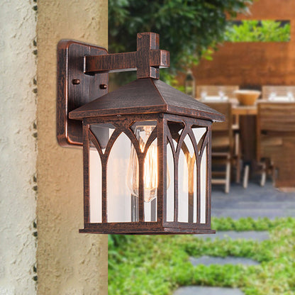 Waterproof Aluminum Glass Cubic 1-Light Wall Sconce Lamp