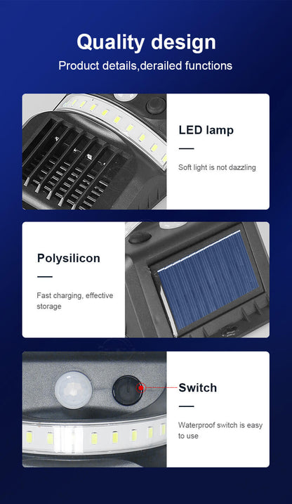 Solar Intelligent Sensor Outdoor Garden Wall Sconce Lamp