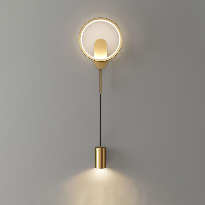 Luxury Wrought Iron Acrylic Cylinder LED Wall Sconce Lamp