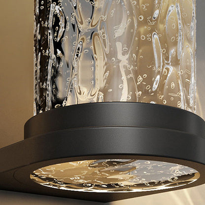 Waterproof Steel Glass Cylinder LED Wall Sconce Lamp