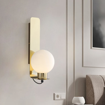 Scandinavian Stainless Steel Glass 1-Light Wall Sconce Lamp