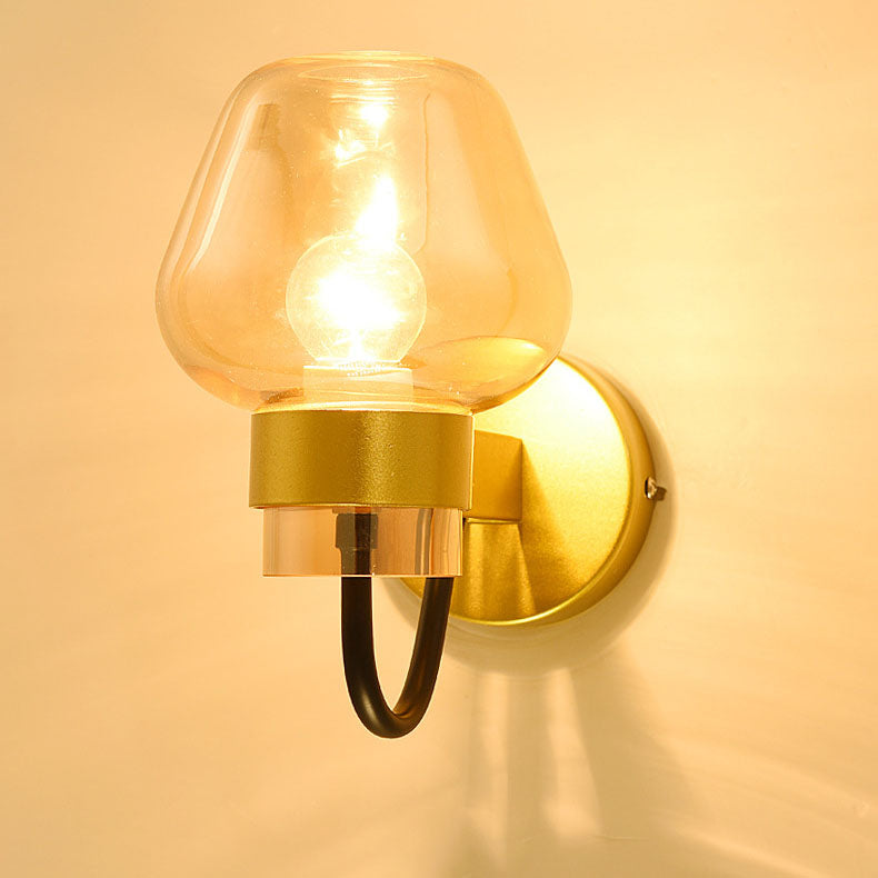 Scandinavian Iron Glass Cup Design 1-Light Wall Sconce Lamp