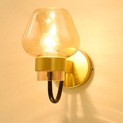 Scandinavian Iron Glass Cup Design 1-Light Wall Sconce Lamp