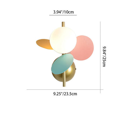 Creative Round Iron Glass PVC 1-Light Wall Sconce Lamp