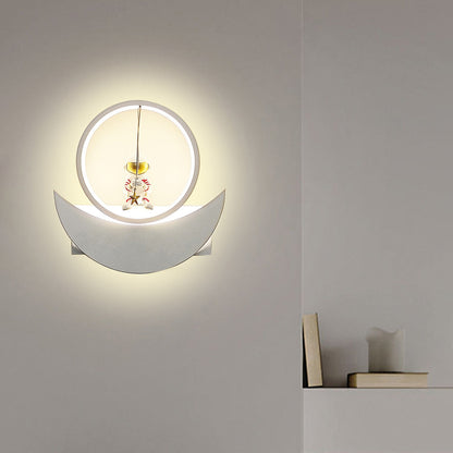 Resin Round Iron Aluminum Shade LED Kids Wall Sconce Lamp