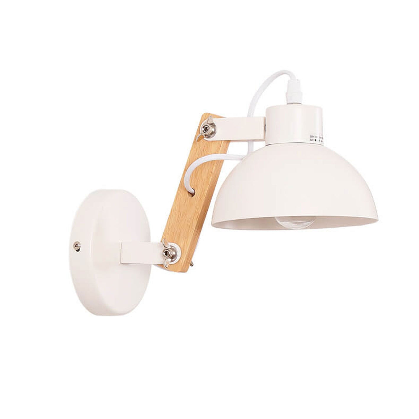 Semicircle Solid Wood Wrought Iron 1-Light Wall Sconce Lamp