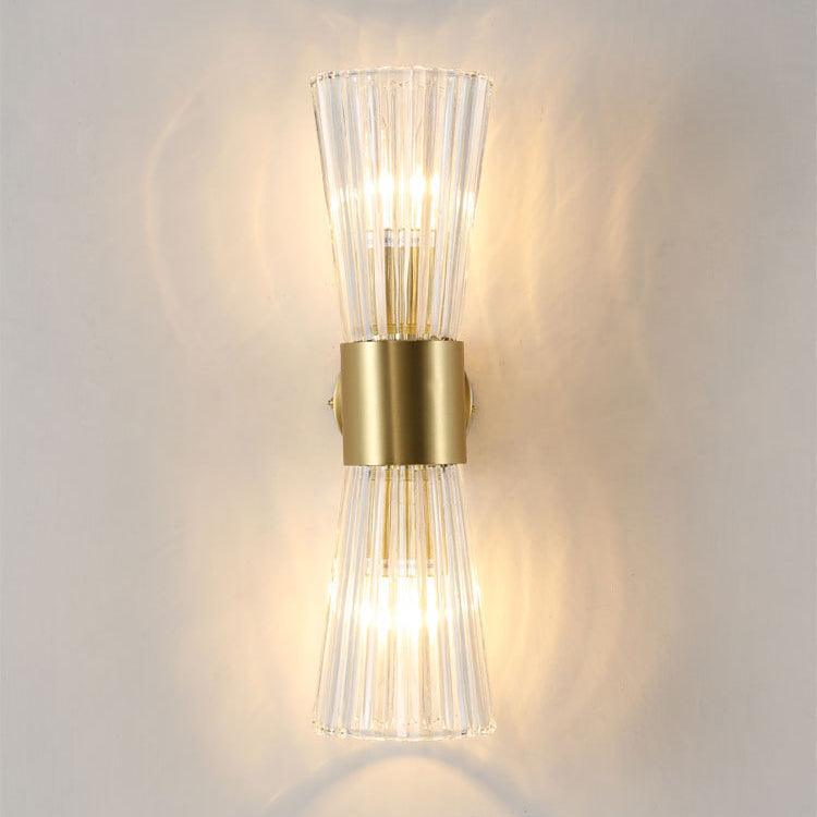 Ribbed Up And Down Luminous 2-Light Wall Sconce Lamp