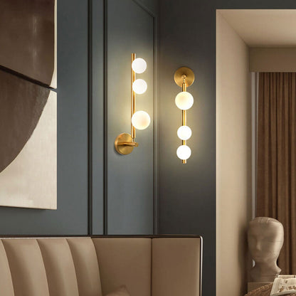 Light Luxury Bead String Design 3-Light Wall Sconce Lamp