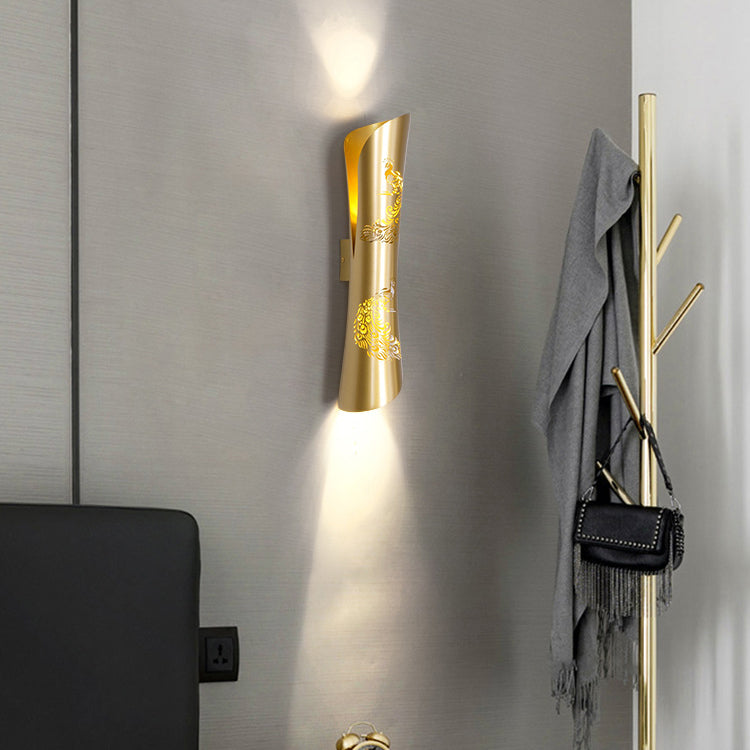 Long Tube Stainless Steel 2-Light Wall Sconce Lamp