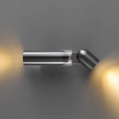 Rotatable Cylinder Metal Glass 2-Light Wall Sconce Lamp