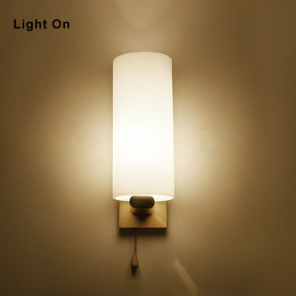 Modern Glass 1-Light Cylindrical Shape Wall Sconce Lamp