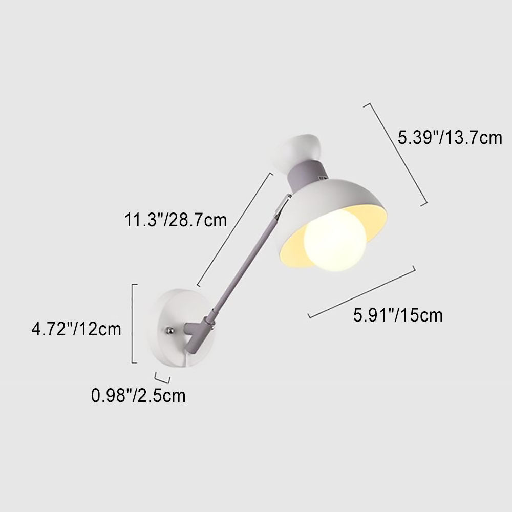 Scandinavian Metal Bowl Round 1-Light Wall Sconce Lamp