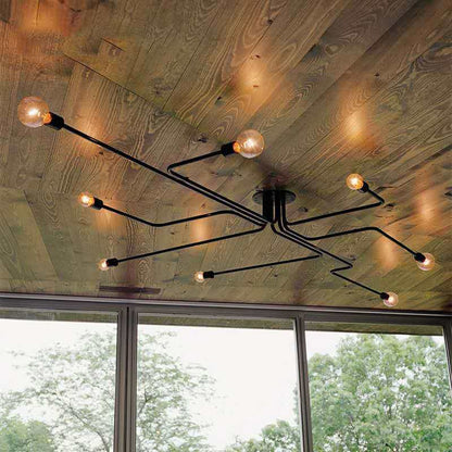 Modern 8-Light Iron Ceiling Light