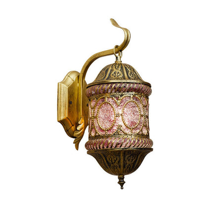 Southeast Style Hollow Iron Pink 1-Light Wall Sconce Lamp