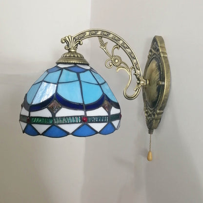 Tiffany Resin Glass Flower Shape 1-Light Wall Sconce Lamp