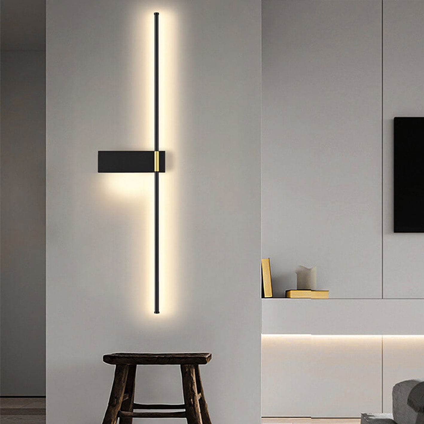 Minimalist Long Line Iron Acrylic LED Wall Sconce Lamp