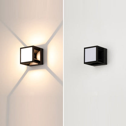Solar Square Striped Aluminum LED Wall Sconce Lamp