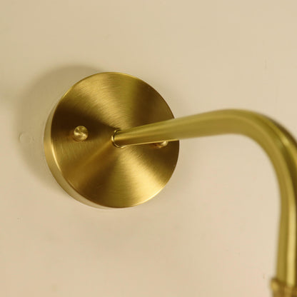 European Light Brass Crystal Glass 1-Light Wall Sconce Lamp