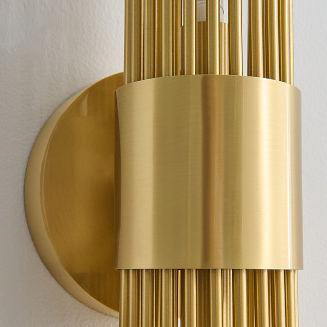Cylindrical Copper Acrylic 2-Light Wall Sconce Lamp