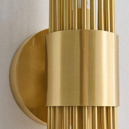 Cylindrical Copper Acrylic 2-Light Wall Sconce Lamp